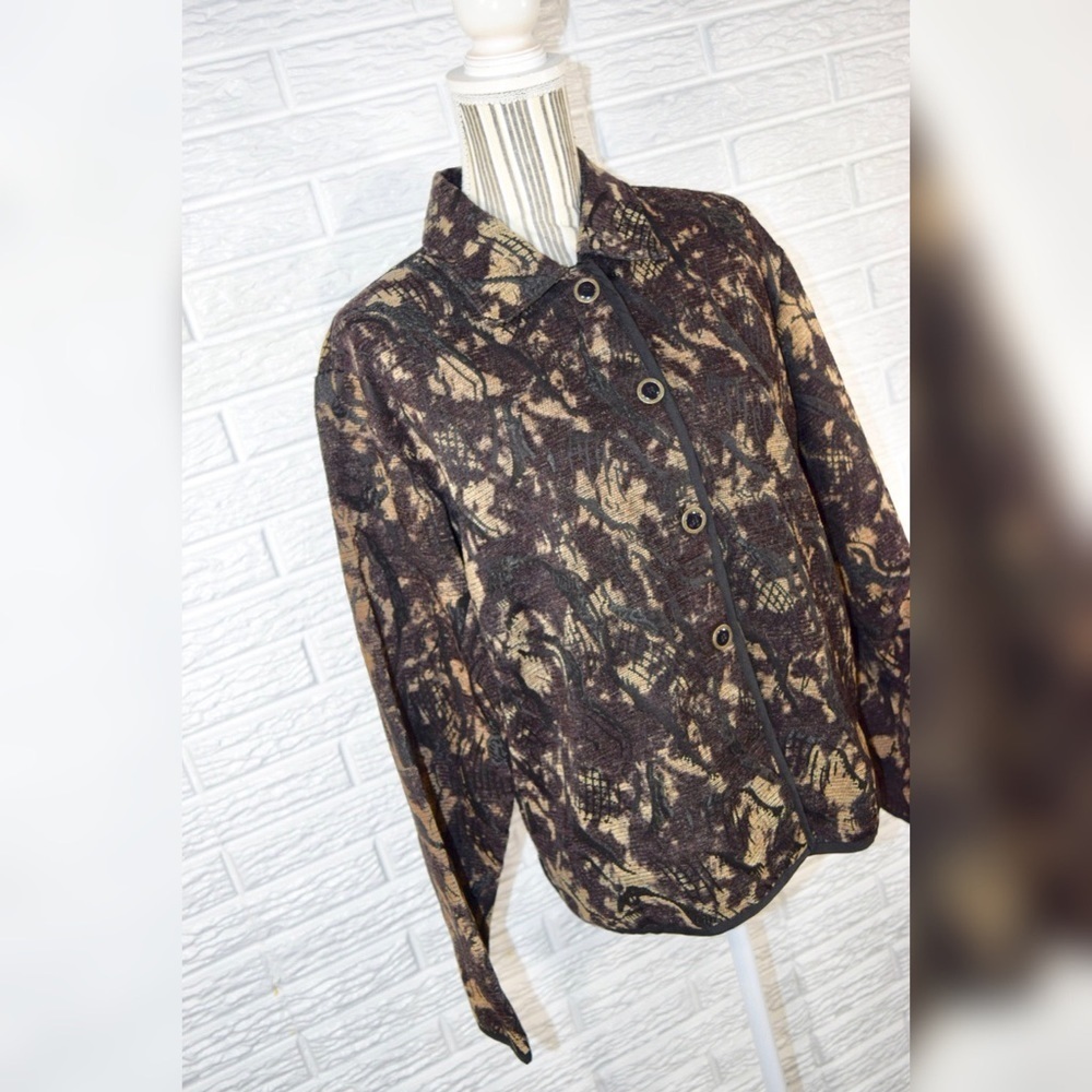 Vintage Keren Hart Brown & Black Patterned Jacket - Picture 2 of 7